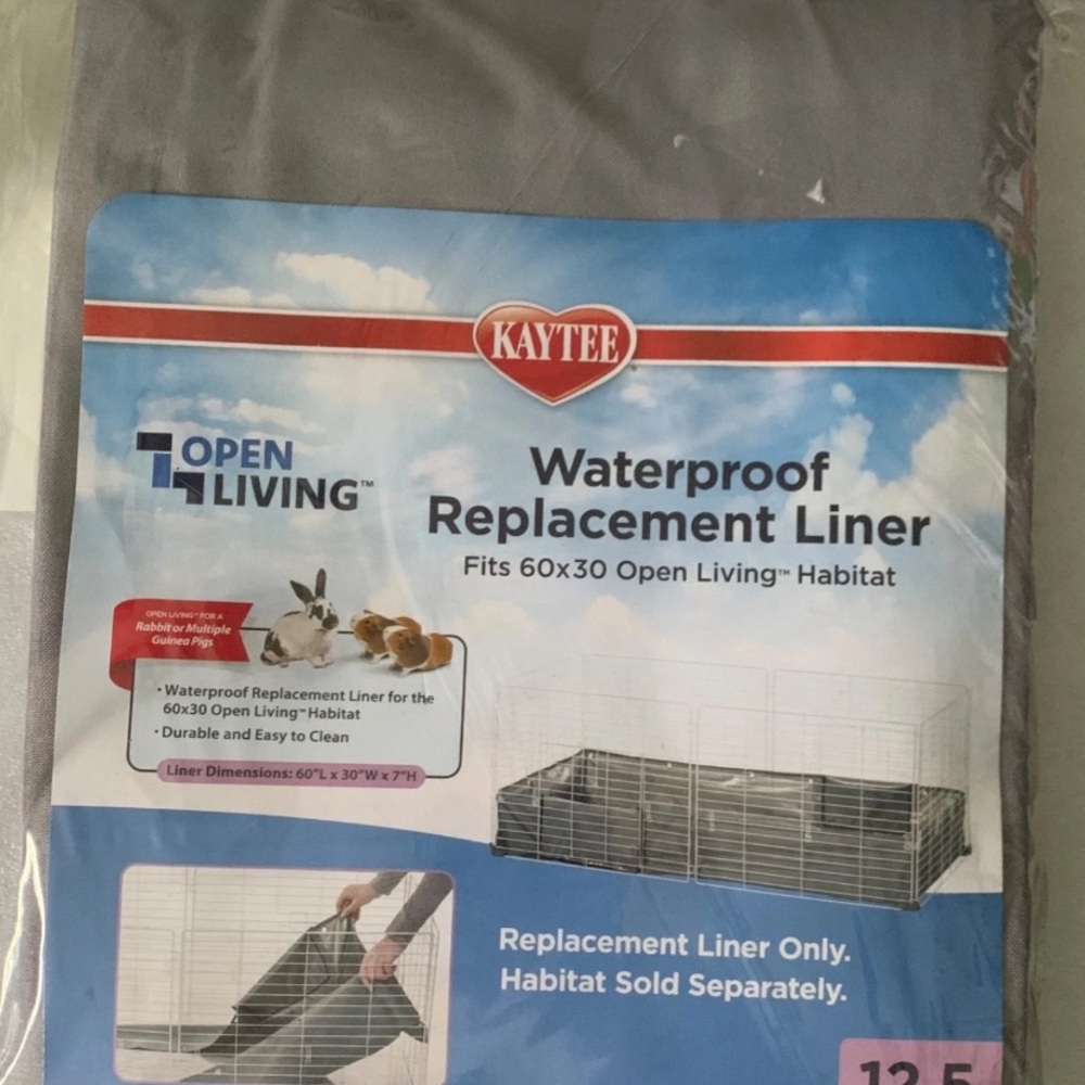 Kaytee Gray Waterproof Liner for Open Living Habitat for Rabbits or Guinea Pigs